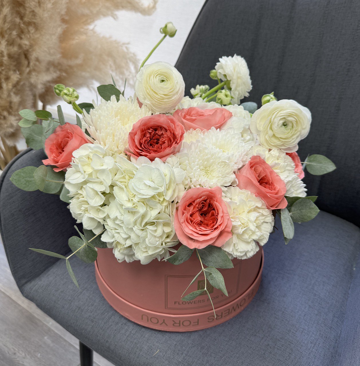 Hydrangea and Roses in Box