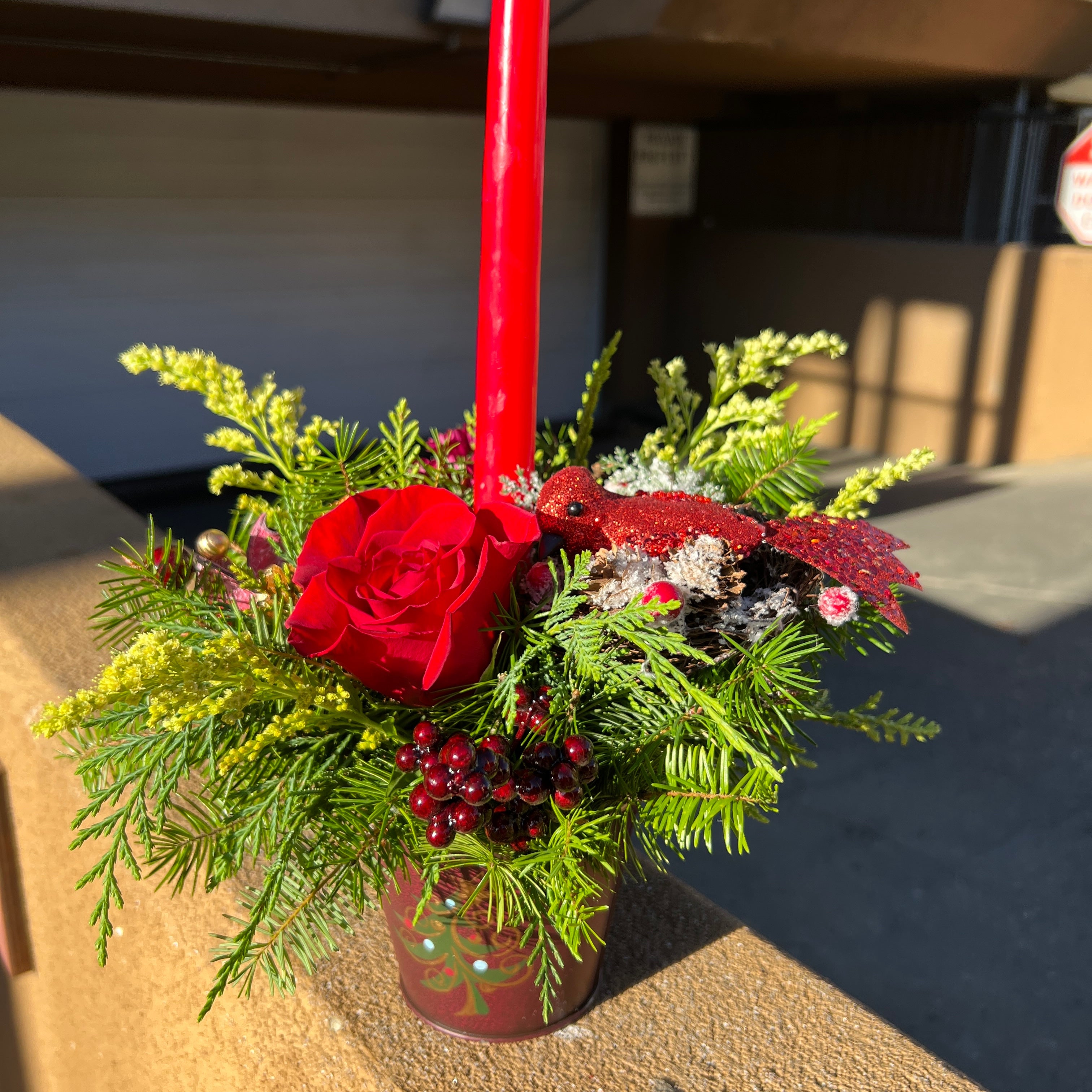 Christmas Arrangement with candle