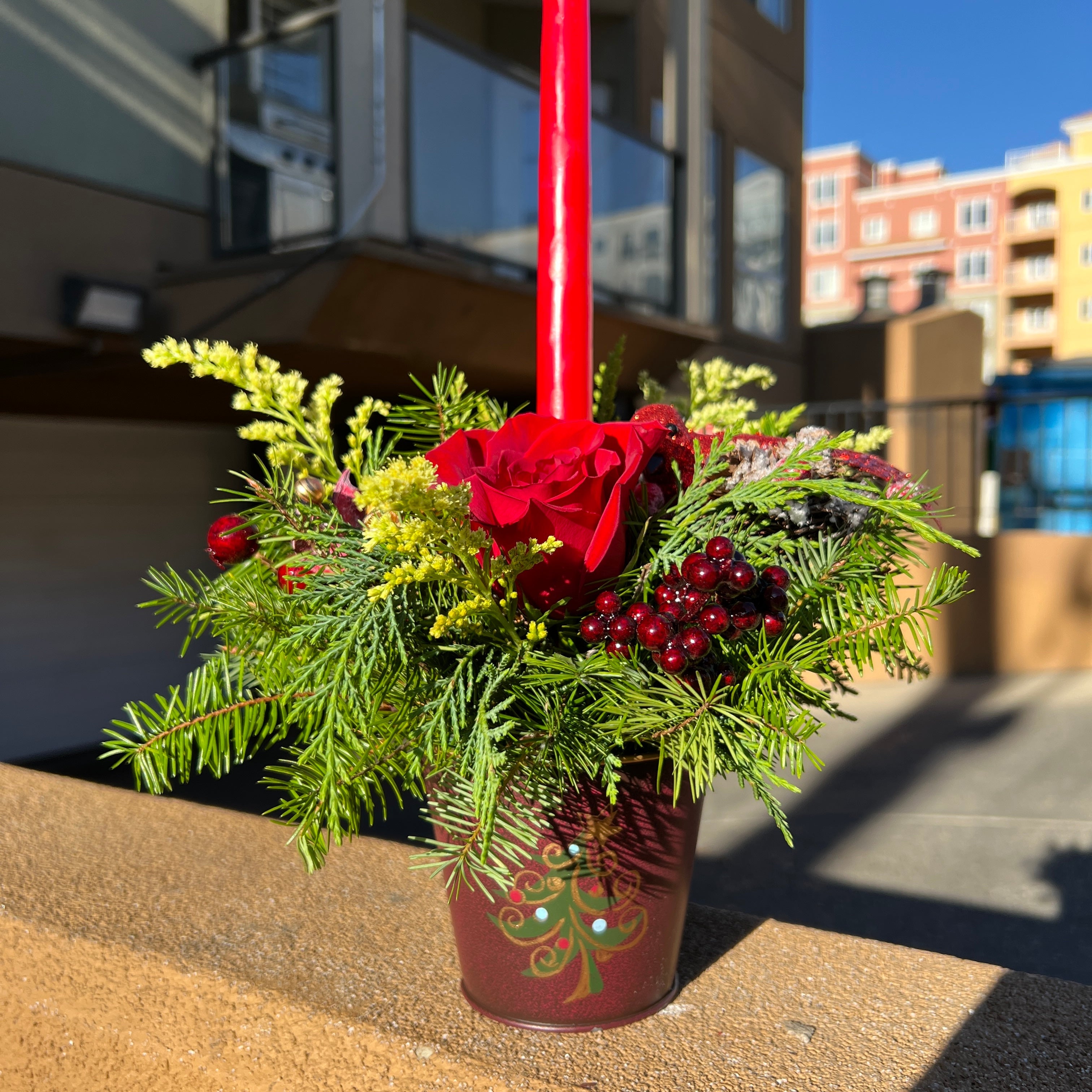 Christmas Arrangement with candle